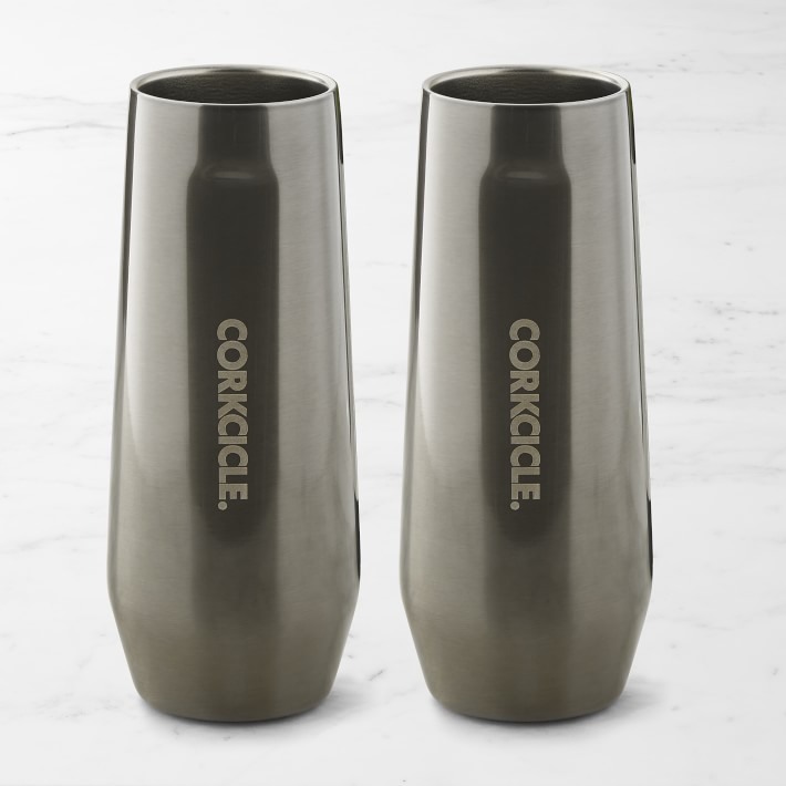 Corkcicle Stemless Champagne Flute, Gunmetal