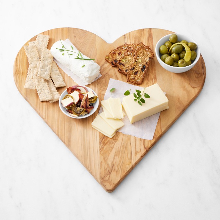 Olivewood Heart Cheese Board, Large