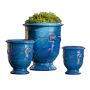 Coquille Anduze Urn in Cerulean