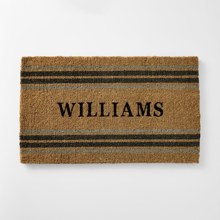 Hold Everything Multi Stripe Doormat, Personalized