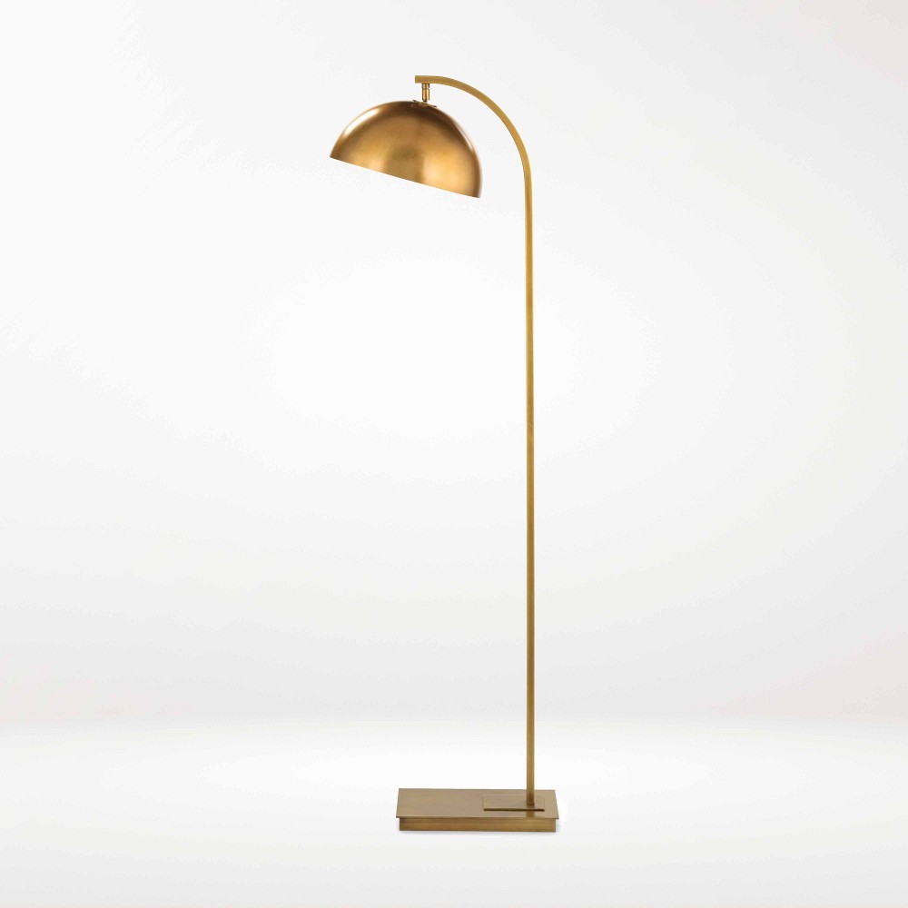 Otto Floor Lamp, Natural Brass