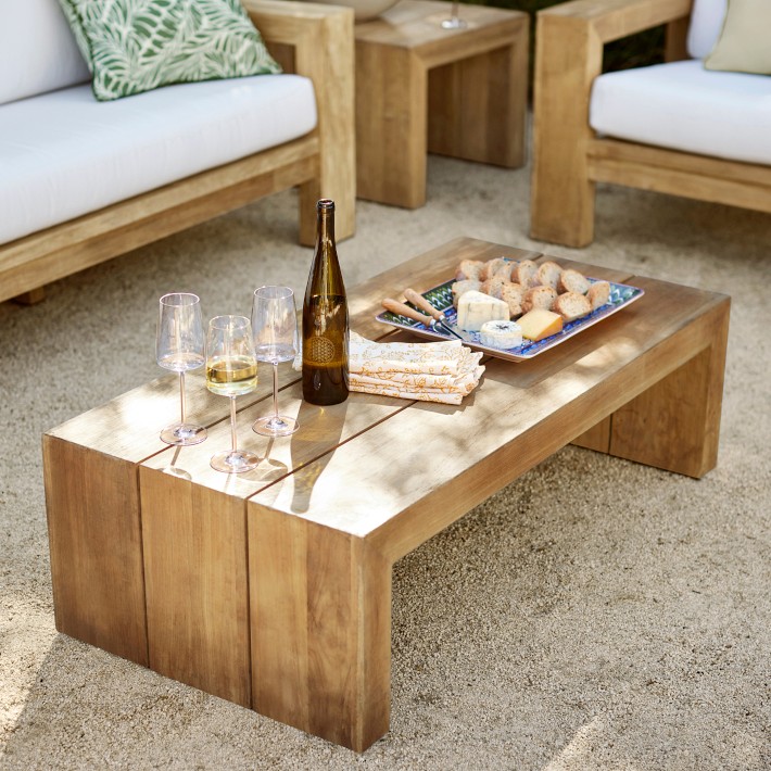 Larnaca Outdoor Teak Coffee Table (48&quot;-60&quot;)