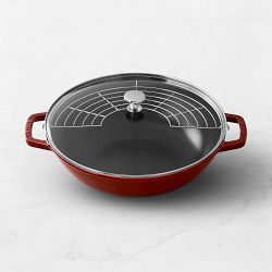 Staub Enameled Cast Iron Perfect Pan Wok, 4 1/2-Qt., Cranberry