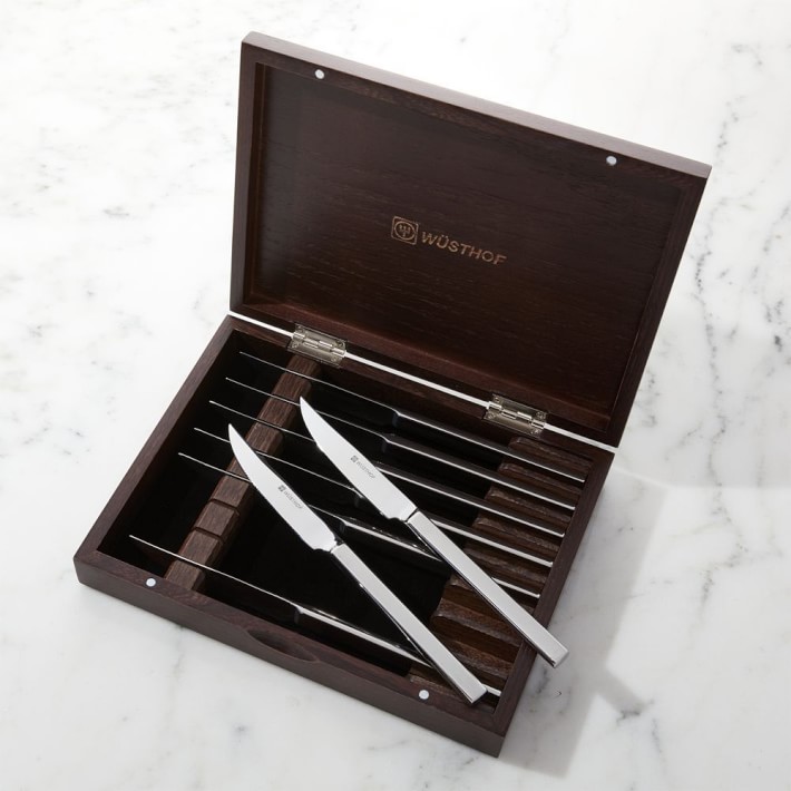 Wüsthof Stainless-Steel 8-Piece Steak Knife Box Set, Espresso