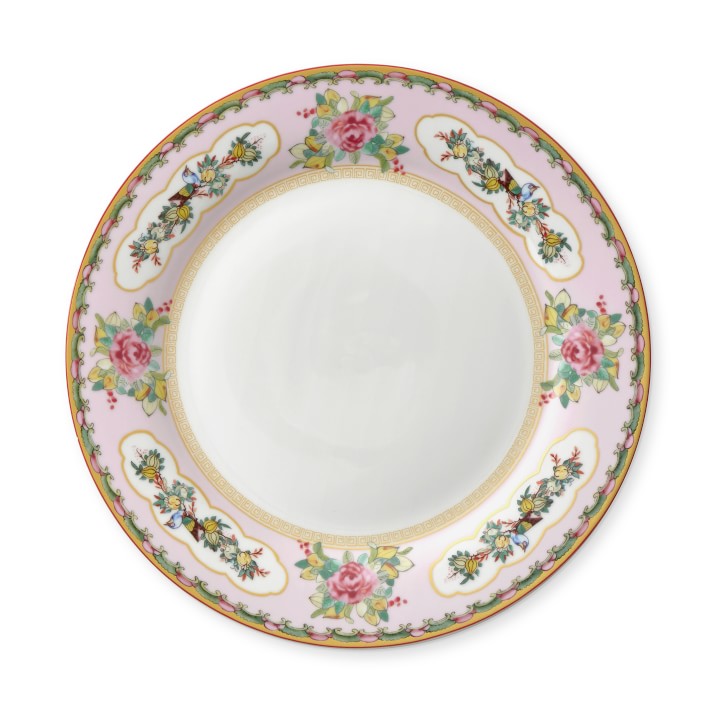 Famille Rose Dinner Plate, Each, Pink Rim