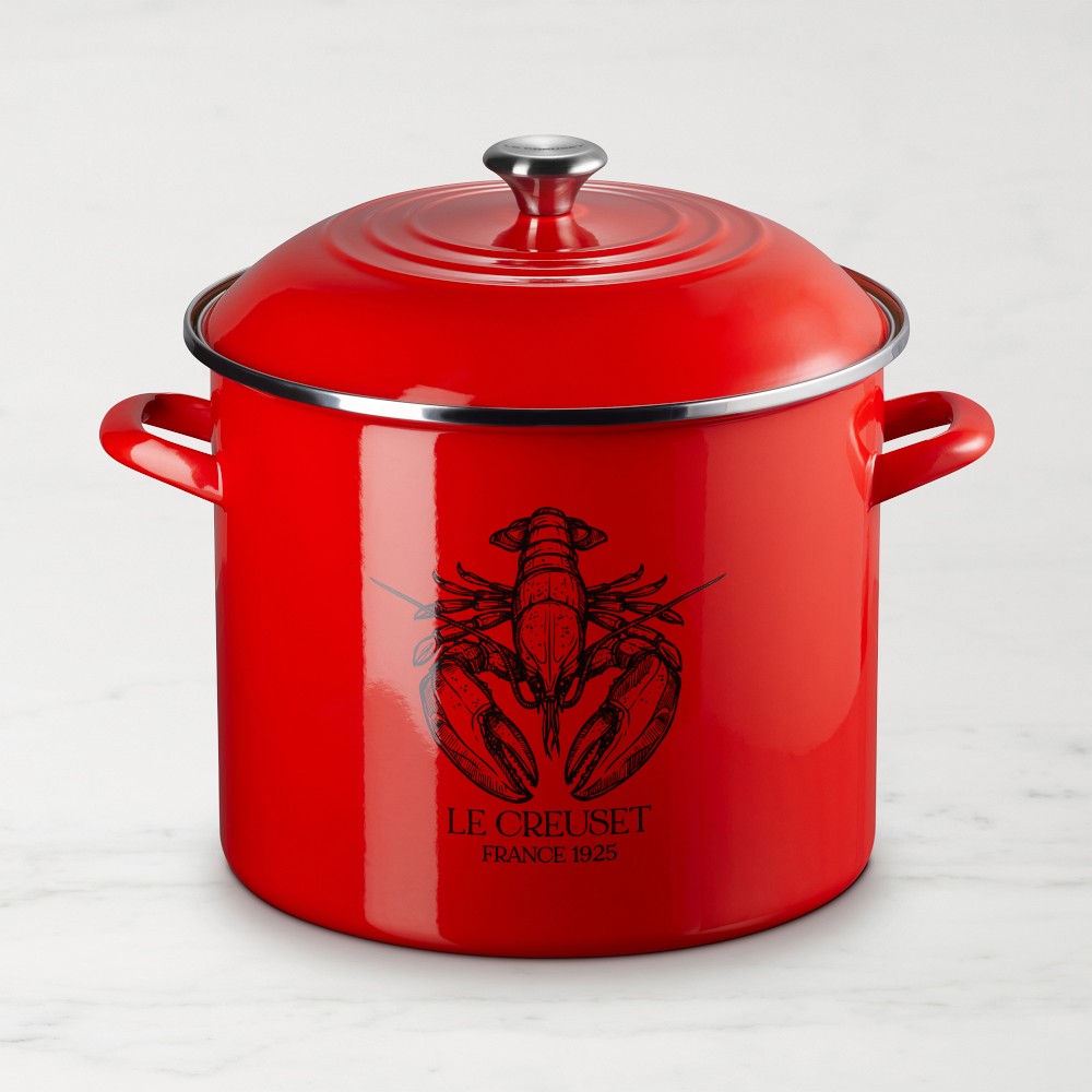 Le Creuset Enameled-Steel Lobster Stock Pot, 20-Qt., Carmin Red