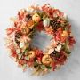 Fall Pumpkin & Maple Leaves UV Protected Faux Wreath