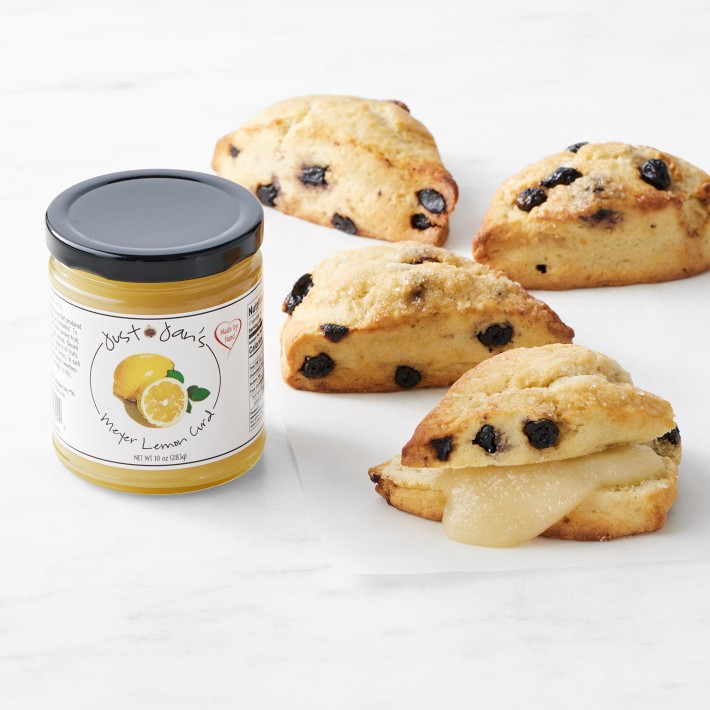 Blueberry Scones with Lemon Curd, Set of 4