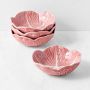Bordallo Pinheiro Cabbage Bowls, Set of 4, Pink