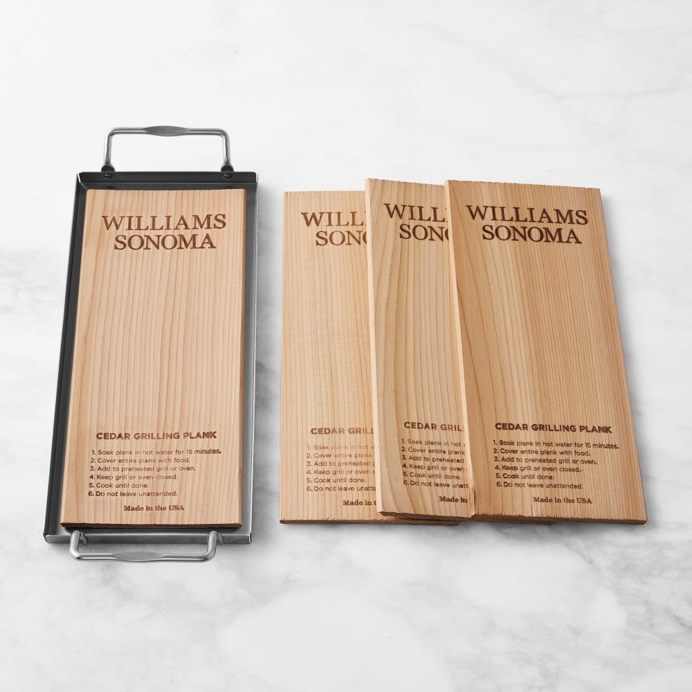 Williams Sonoma Cedar Plank, Set of 4 with Carrier