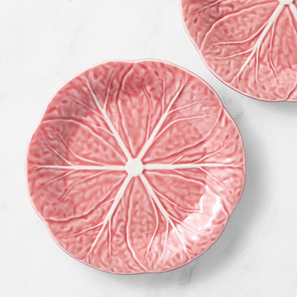 OPEN BOX: Bordallo Pinheiro Cabbage Salad Plates, Set of 4, Pink