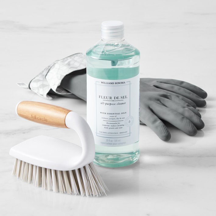 Williams Sonoma Fleur De Sel All Purpose Cleaner with Gloves & Scrubbing Brush