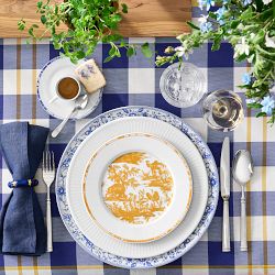 Gingham Floral Tablecloth