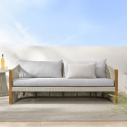 Pasadena Outdoor Teak and Rope Sofa (76&quot;)