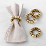 Gold Crown Napkin Rings, Set of 4