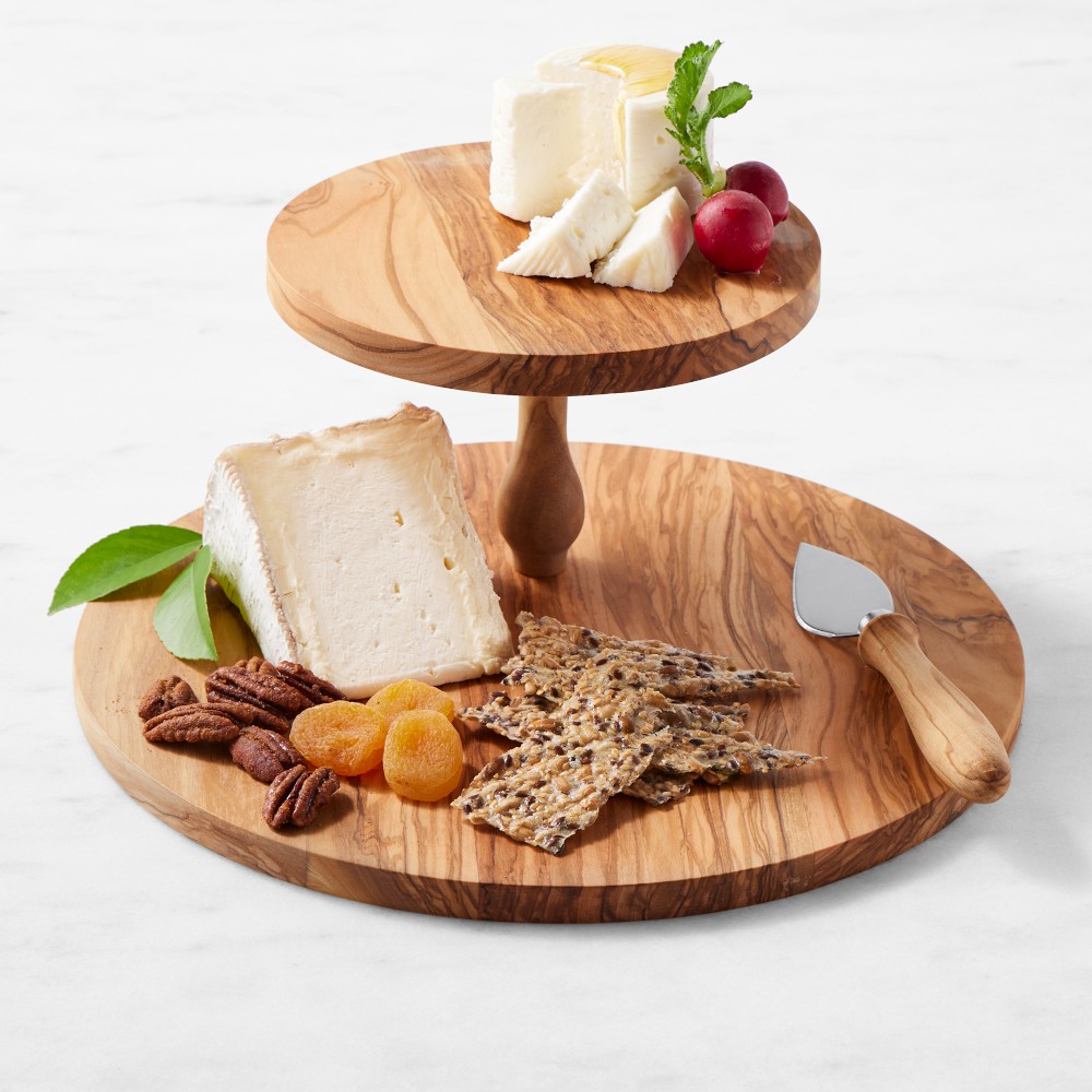 Olivewood Two Tier Stand