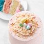 Easter Egg Three-Layer Vanilla Cake with Fresh Strawberries, Serves 8-10