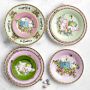 Famille Rose Bunny Dinner Plates, Set of 4