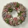 Pink Floral Garden Live Wreath, 30&quot;