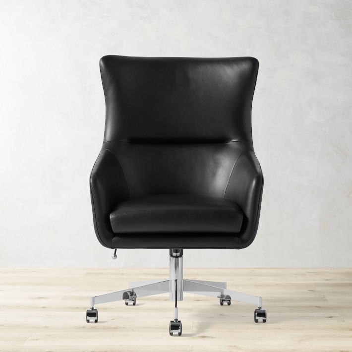 Jordan Swivel Desk Chair in Ivory Fabric