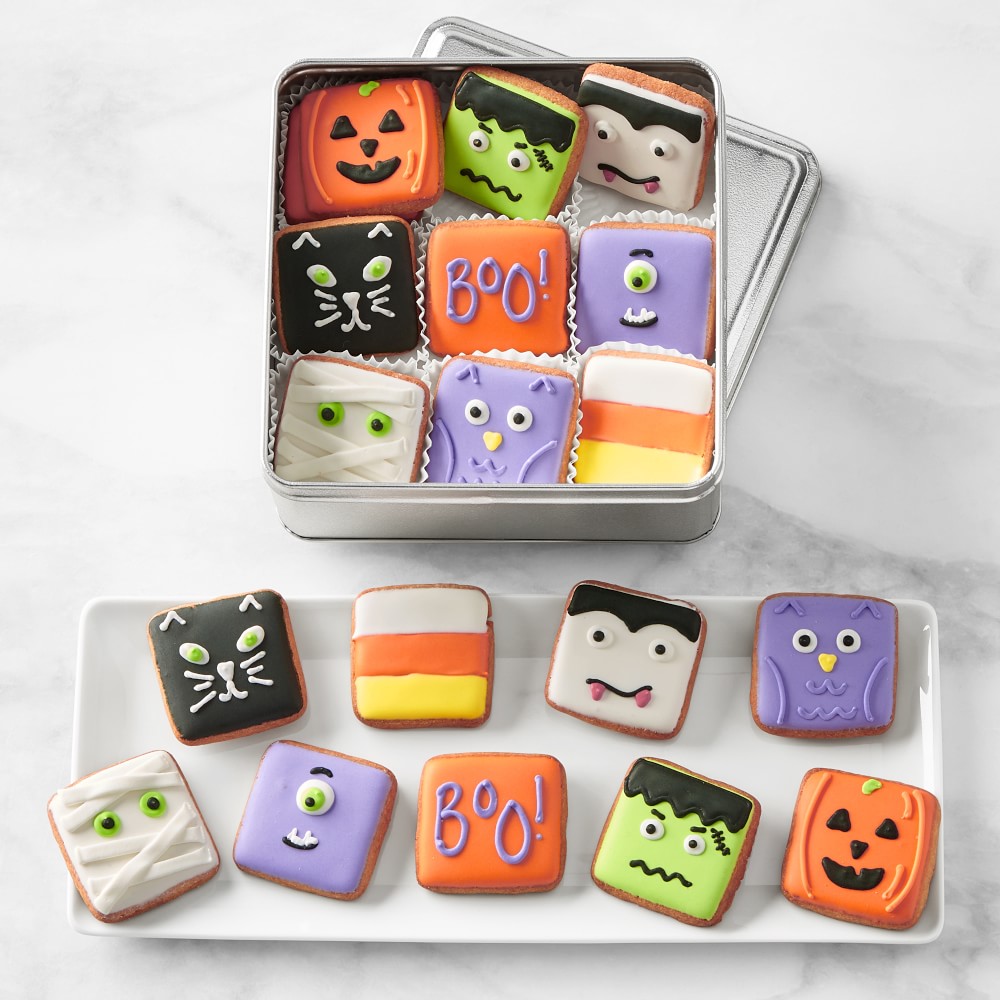 Frosted Baker Halloween Cookie Tin, Immediate Delivery