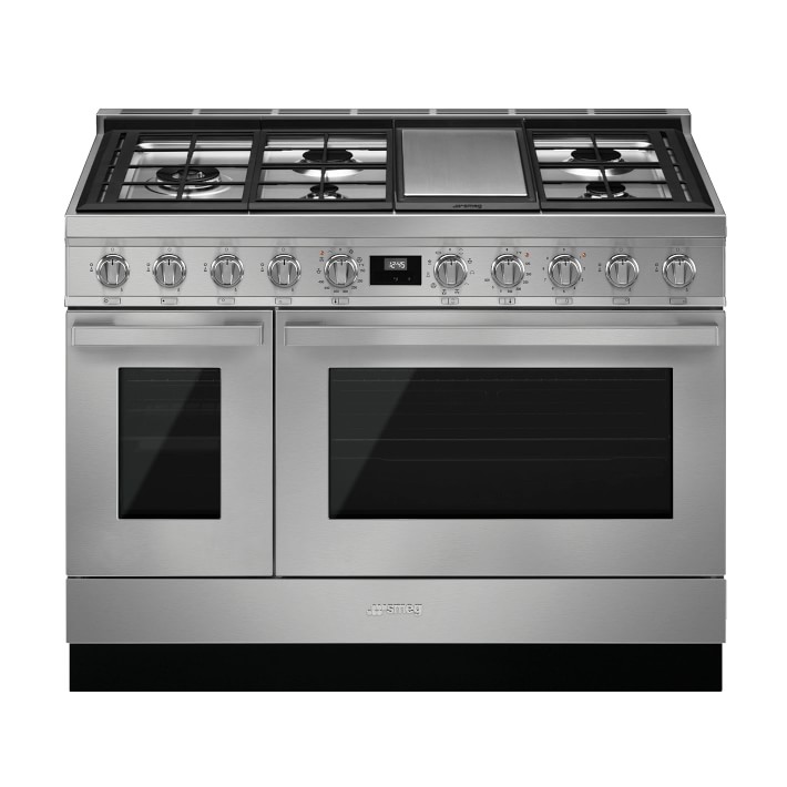 SMEG Portofino Dual-Fuel Range, Stainless-Steel, 48"