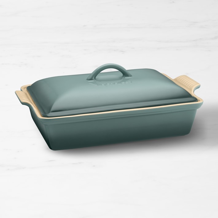Le Creuset Heritage Stoneware Rectangular Covered Casserole, Ocean, 4-Qt.