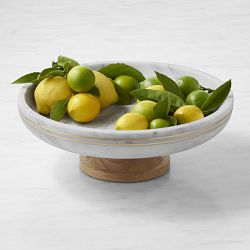 Williams Sonoma Arabescato and Gold Marble Fruit Bowls