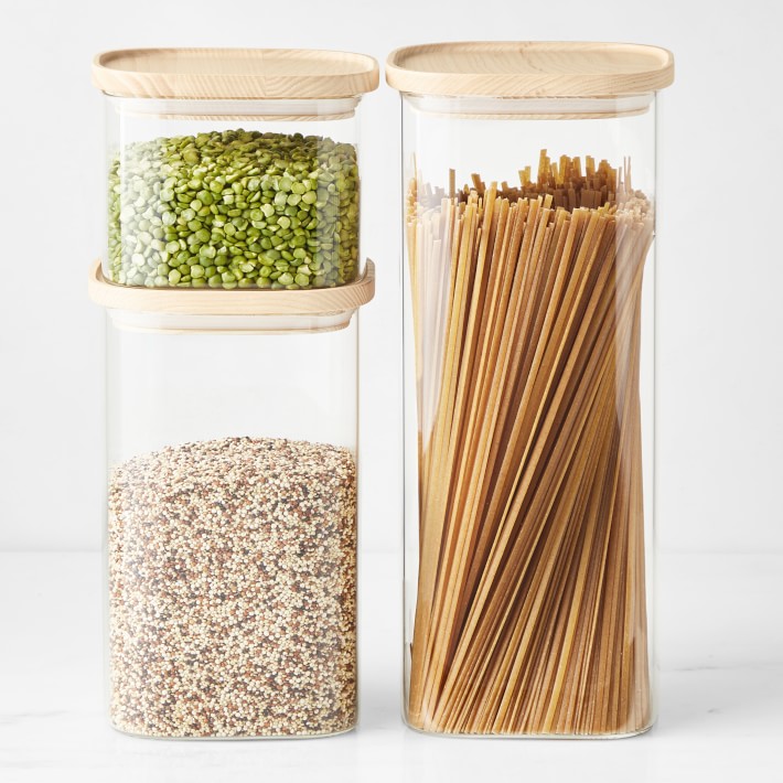 Hold Everything Stackable Glass Square Canisters (Set of 3)