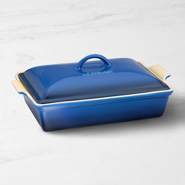 Le Creuset Heritage Stoneware Rectangular Covered Casserole, 4-Qt. - Lapis