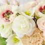 Famille Rose Faux Small Floral Arrangement in Glass Vase