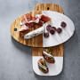 Olivewood &amp; White Marble Oval Cheese Board