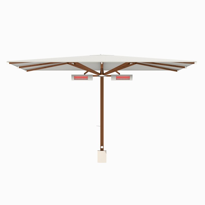 8' Rectangular Performance Cantilever Umbrella, Wood Finish