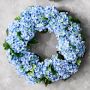 UV Protected Faux Blue Hydrangea Wreath, 27&quot;