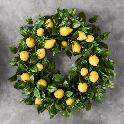 UV Protected Faux Lemon Wreath, 28&quot;