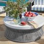 Pasadena Outdoor Fiberstone and Rope Round Coffee Table (44&quot;)