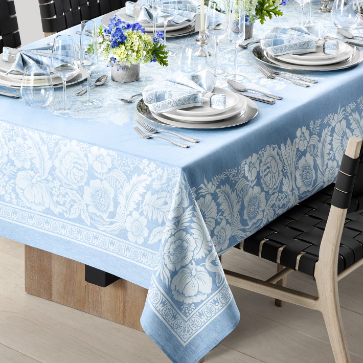 Vintage Floral Jacquard Tablecloth