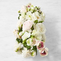 Famille Rose Faux Floral Arrangement in Table Runner Vase