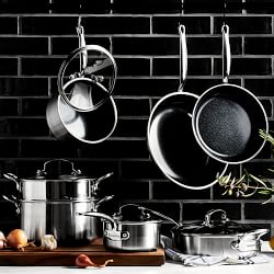 GreenPan&#8482; Premiere Stainless-Steel Ceramic Nonstick Covered Wok with Helper Handle, 12&quot;