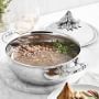 Ruffoni Opus Prima Hammered Stainless- Steel Saucier with Lovebirds Knob, 4-Qt.