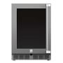 Hestan 24" Built In Outdoor Refrigerator, Glass Door, Left, Lock, Steeletto