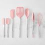 Williams Sonoma Stainless-Steel Silicone Spatula and Utensil Set of 7, Geranium Pink