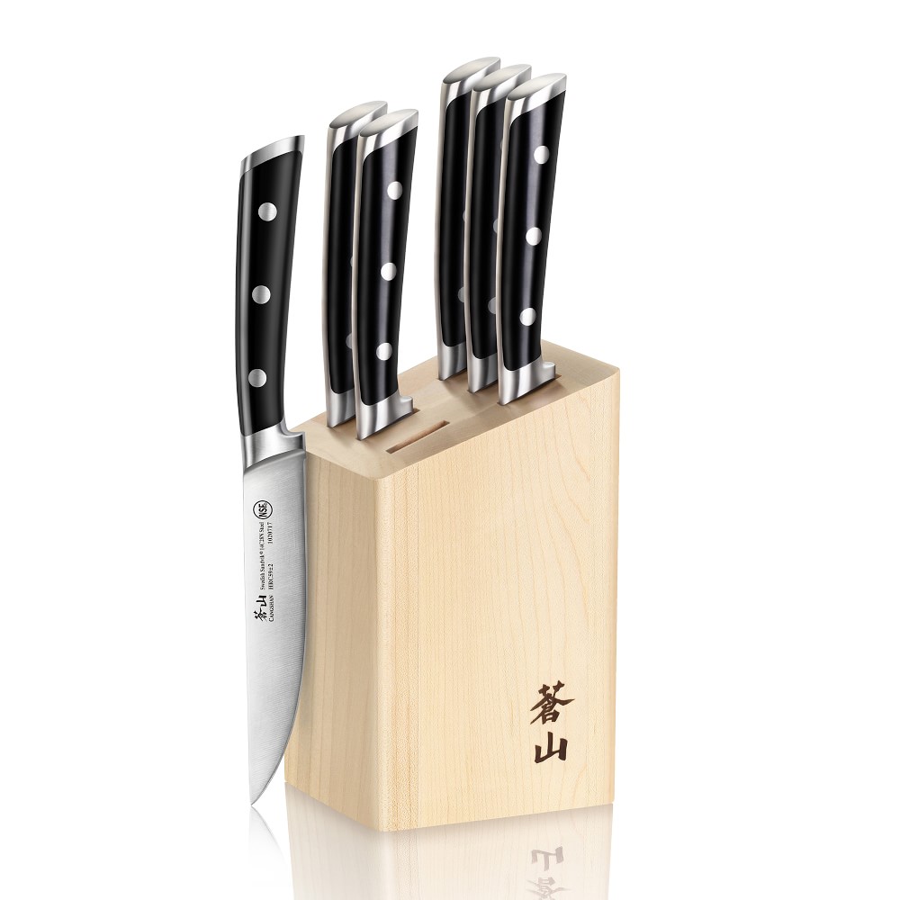 Cangshan 6-Piece Steak KnifeTS Series, Maple Block