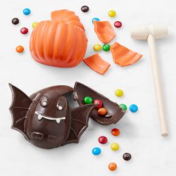 Chocolate Halloween Breakable Pumpkin &amp; Bat, Set of 2