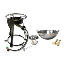 King Kooker Outdoor Cooker Package with Stainless-Steel Wok