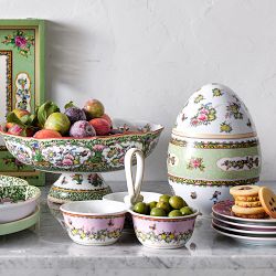 Famille Rose Triple Condiment Dish