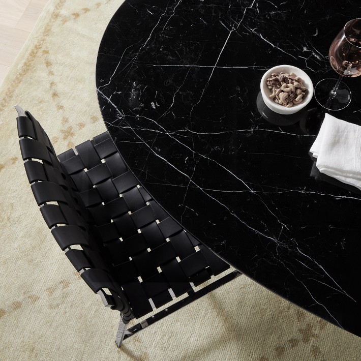 Tulip Oval Pedestal Dining Table 70" - Carrara Marble