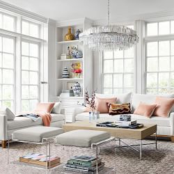 Vienna Round Crystal Chandelier, Polished Nickel