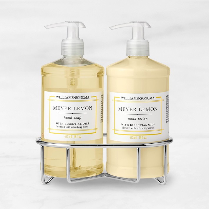 Williams Sonoma Meyer Lemon Hand Soap & Lotion 3-Piece Kitchen Set, Classic, Stainless-Steel