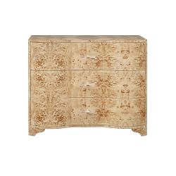 Holland Dresser, Wood, Light Brown Burl, Acrylic